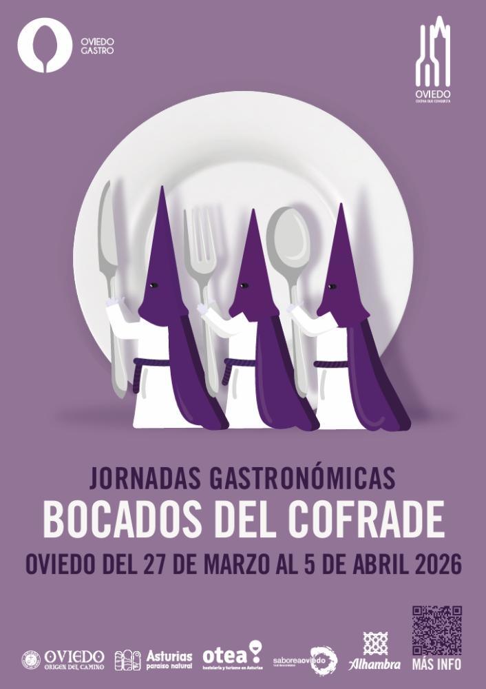 Cartel de Bocados del Cofrade 2026 en Oviedo durante la Semana Santa