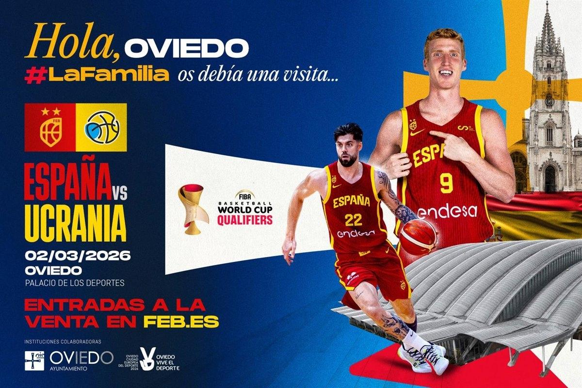 Cartel España vs Ucrania Oviedo 2 marzo 2026 entradas y horario